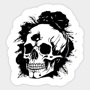 halloween skull and roses Sticker